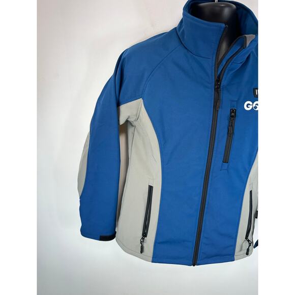 GOBI Heated Softshell Jacket Blue Size Medium Womens With Battery + Charger - Picture 9 of 10
